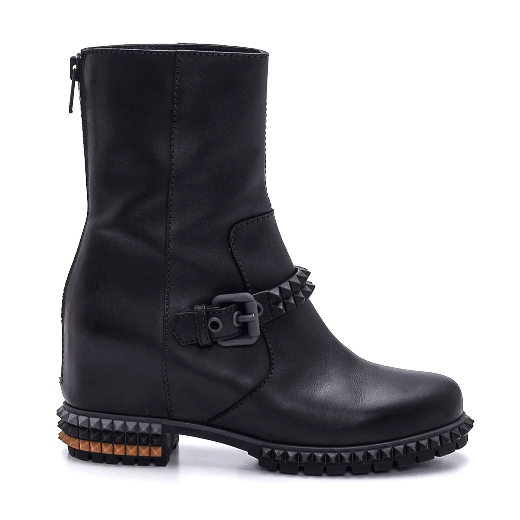 Fendi - Black Leather Stud Boots 